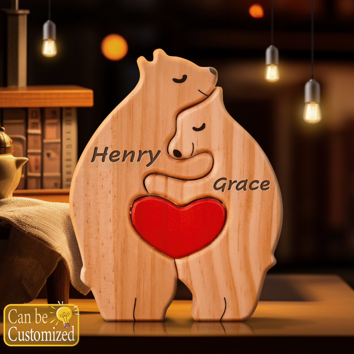Wooden Bear Family Puzzle (2 bears)
