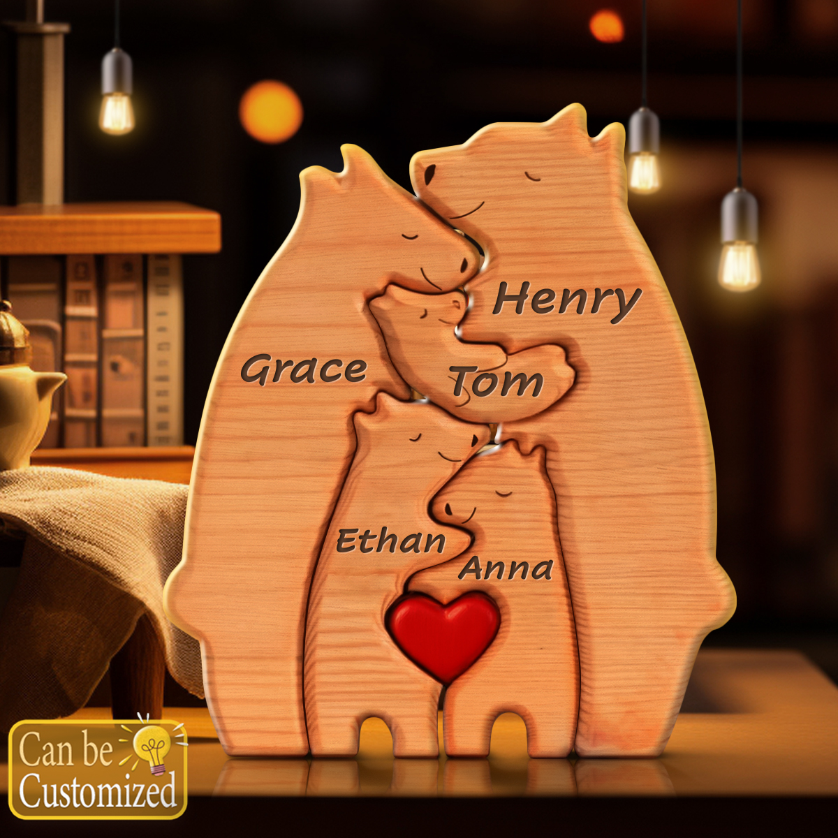 Wooden Bear Family Puzzle (5 bears)