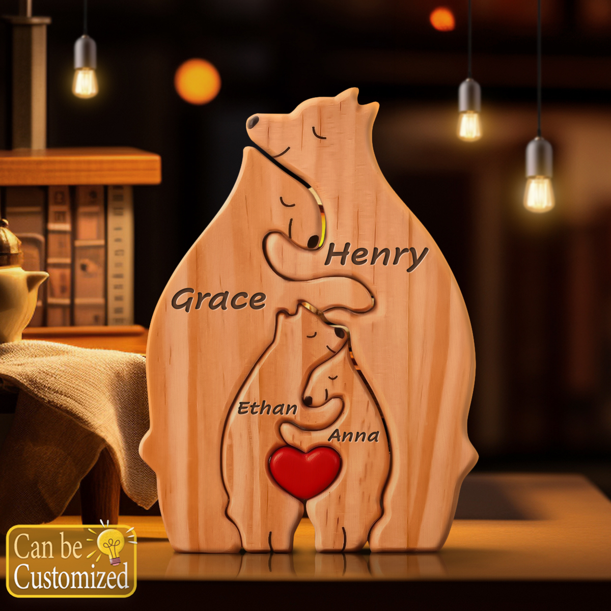 Wooden Bear Family Puzzle (4 bears)